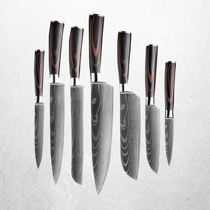 Tytanowa Kuchnia - Noże Kuchenne | 7-Częściowy ZESTAW